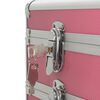 vidaXL Maletín trolley de maquillaje de aluminio rosa