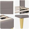 vidaXL Estructura de cama con cabecera Taup&eacute; 80 x 200 cm tela