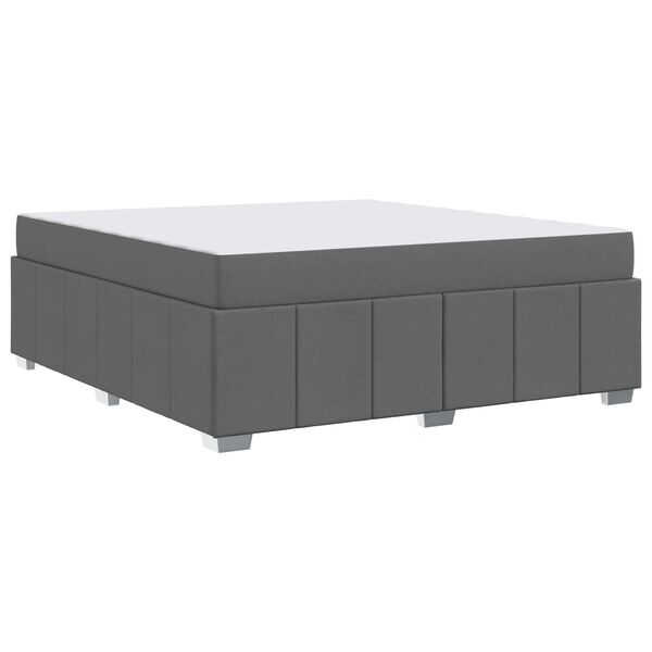 vidaXL Estructura de cama con colch&oacute;n Gris oscuro 180 x 200 cm tela