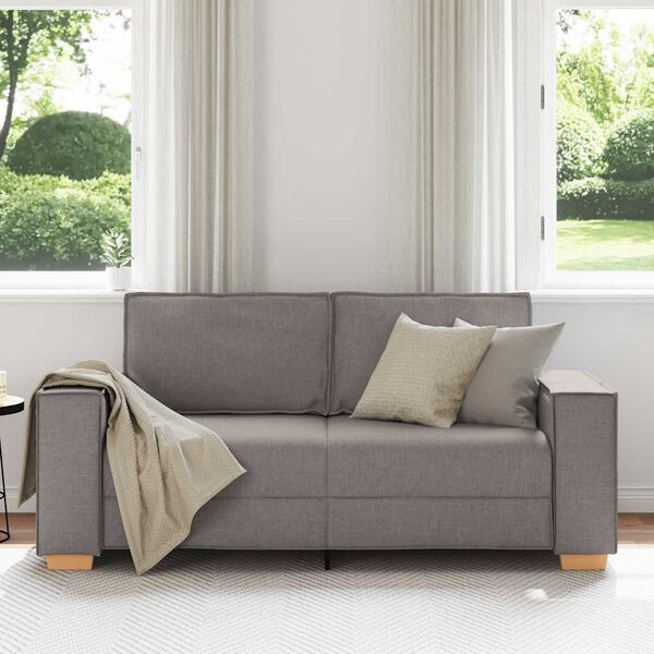 vidaXL Sof&aacute; de 2 plazas gris topo 180x78x84 cm tela