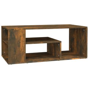 vidaXL Mesa de centro madera contrachapada roble ahumado 100x50x40 cm