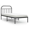 vidaXL Estructura cama sin colch&oacute;n con cabecero metal negro 80x200 cm