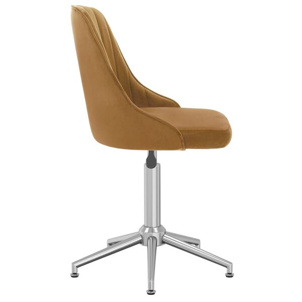 vidaXL Sillas de comedor giratorias 2 uds terciopelo marr&oacute;n