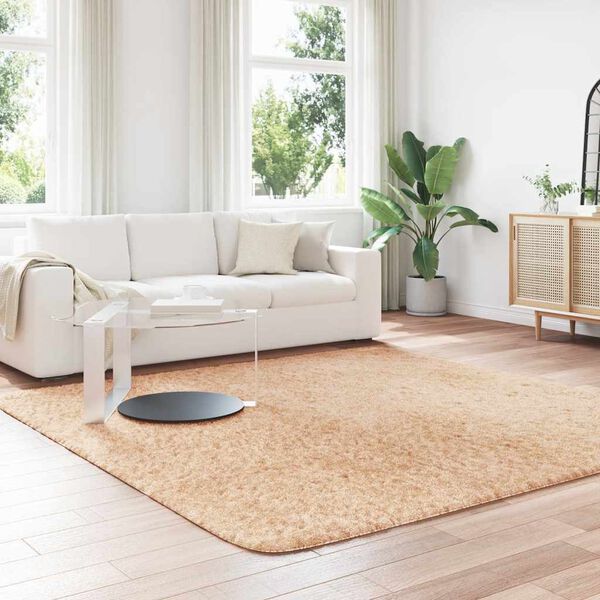vidaXL Alfombra peluda de pelo largo NAVARRA beige 240x240cm poli&eacute;ster