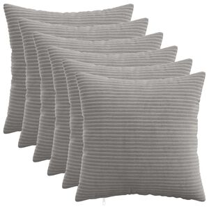 vidaXL Funda de almohada 6 pcs HEERLEN Gris Claro 30 x 30 cm pana