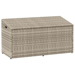 vidaXL Caja almacenaje jard&iacute;n rat&aacute;n sint&eacute;tico gris claro 110x50x58 cm