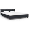 vidaXL Estructura de cama de cuero sint&eacute;tico negro 160x200 cm