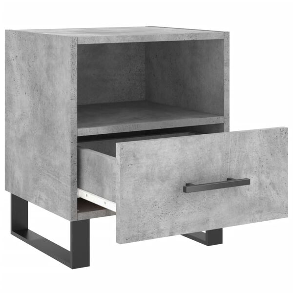 vidaXL Mesita de noche madera ingenier&iacute;a gris hormig&oacute;n 40x35x47,5 cm
