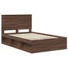vidaXL Estructura de cama con cabecera Roble Marr&oacute;n 120 x 190 cm
