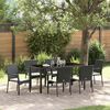 vidaXL Conjunto de Comedor de Jard&iacute;n 7 pcs Negro rat&aacute;n sint&eacute;tico