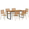 vidaXL Conjunto de Comedor de Jard&iacute;n 7 pcs Beige