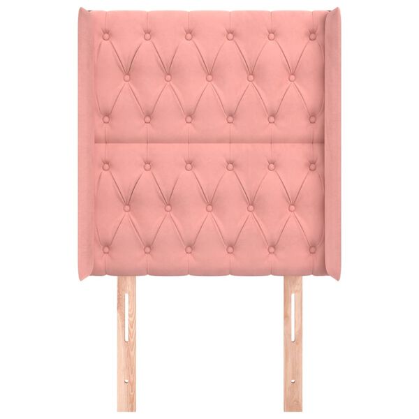 vidaXL Cabecero con orejas de terciopelo rosa 83x16x118/128 cm