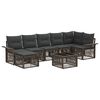 vidaXL Conjunto de sof&aacute;s de jard&iacute;n 8 pcs Gris rat&aacute;n sint&eacute;tico