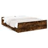 vidaXL Cama con cajones madera de ingenier&iacute;a roble ahumado 140x200 cm