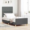 vidaXL Estructura de cama con cabecera Gris oscuro 90 x 200 cm tela