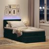 vidaXL Cama otomana con colch&oacute;n y LED terciopelo verde oscuro 90x200cm
