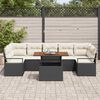 vidaXL Conjunto de sof&aacute; de jard&iacute;n 8 pcs Negro Polirat&aacute;n