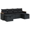 vidaXL Set de sof&aacute;s de jard&iacute;n 6 piezas y cojines rat&aacute;n sint&eacute;tico negro