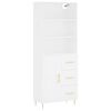 vidaXL Aparador alto madera contrachapada blanco 69,5x34x180 cm