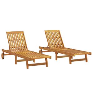 vidaXL Tumbonas 2 unidades madera maciza de acacia