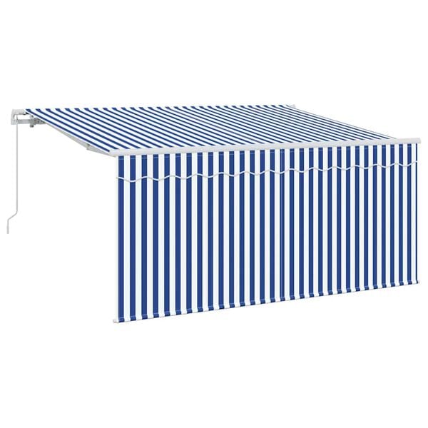 vidaXL Toldo Retr&aacute;ctil Manual Azul y 300 x 200 cm Poli&eacute;ster y Aluminio