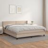 vidaXL Cama box spring con colch&oacute;n cuero sint&eacute;tico capuchino 180x200cm