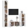 vidaXL Set de muebles para TV 4 piezas madera contrachapada blanco