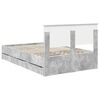 vidaXL Estructura de cama Gris Concreto 135 x 190 cm Madera Ingenieril