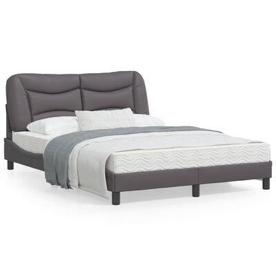 vidaXL Estructura de cama con cabecero cuero sintético gris 120x200cm