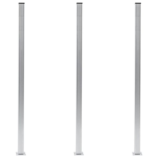 vidaXL Postes de valla 3 unidades aluminio 185 cm
