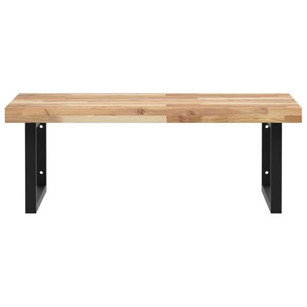 vidaXL Estante de lavabo de pared acero y madera maciza de acacia