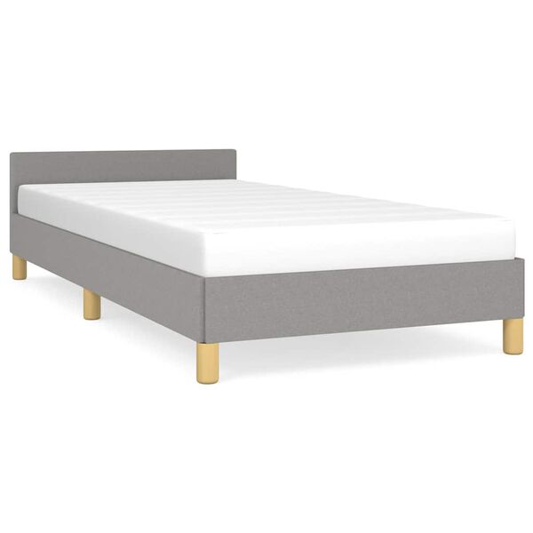 vidaXL Estructura de cama sin colchón tela gris claro 90x190 cm