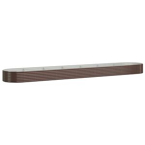 vidaXL Jardinera arriate acero galvanizado marr&oacute;n 544x100x36cm