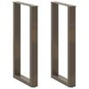vidaXL Patas para mesa de bar en forma de U (2 unidades, acero natural, 40 x 90-91 cm)