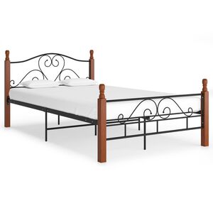 vidaXL Estructura de cama sin colch&oacute;n metal negro 120x200 cm