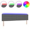 vidaXL Cabecero LED con tira de luces LED Gris oscuro 200 cm Poli&eacute;ster