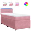 vidaXL Cama box spring con colch&oacute;n terciopelo rosa 100x200 cm