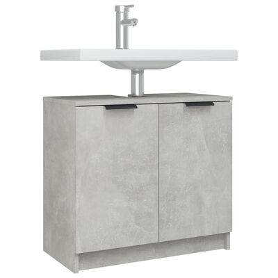 vidaXL Armario de baño contrachapado gris hormigón 64,5x33,5x59 cm