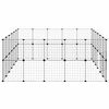 vidaXL Jaula para mascotas de 44 paneles puerta acero negro 35x35 cm