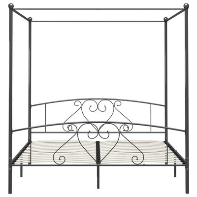 vidaXL Estructura de cama con dosel metal gris 200x200 cm