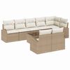vidaXL Conjunto de sof&aacute;s de jard&iacute;n 9 uds. Beige y rat&aacute;n sint&eacute;tico