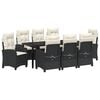 vidaXL Conjunto de Comedor de Jard&iacute;n 9 uds. Negro rat&aacute;n sint&eacute;tico