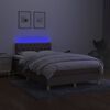vidaXL Cama box spring con colch&oacute;n y LED tela gris taupe 120x190 cm
