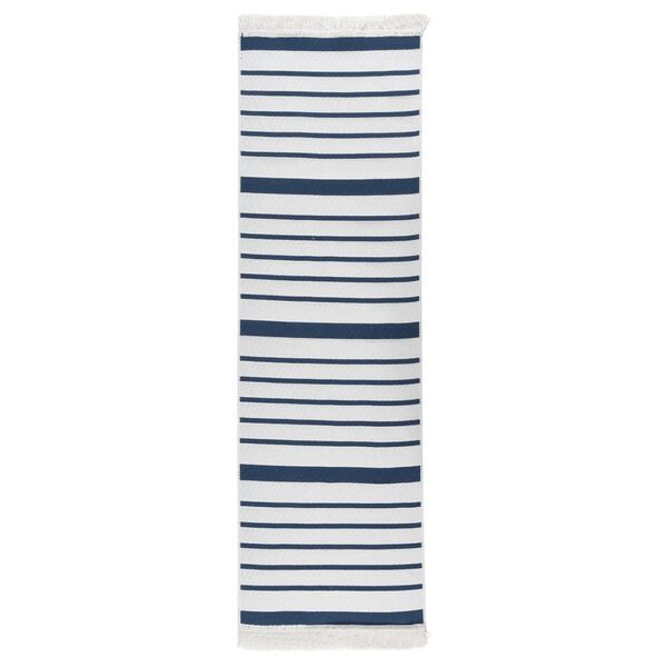 vidaXL Alfombra de algod&oacute;n azul marino 80x300 cm