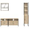 vidaXL Juego de muebles de ba&ntilde;o con estante 4 pcs Roble Sonoma