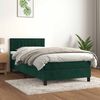 vidaXL Cama box spring con colch&oacute;n terciopelo verde oscuro 100x200 cm