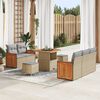 vidaXL Conjunto de sof&aacute; de jard&iacute;n con coj&iacute;n 8 pcs beige y gris claro