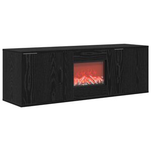 vidaXL Chimenea el&eacute;ctrica Roble Negro 110 x 30 x 36,5 cm