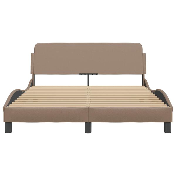 vidaXL Estructura de cama Dover cuero sint&eacute;tico capuchino 120x200cm