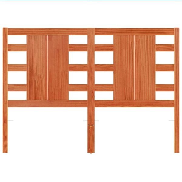 vidaXL Cabecero de cama madera maciza de pino marr&oacute;n cera 135 cm